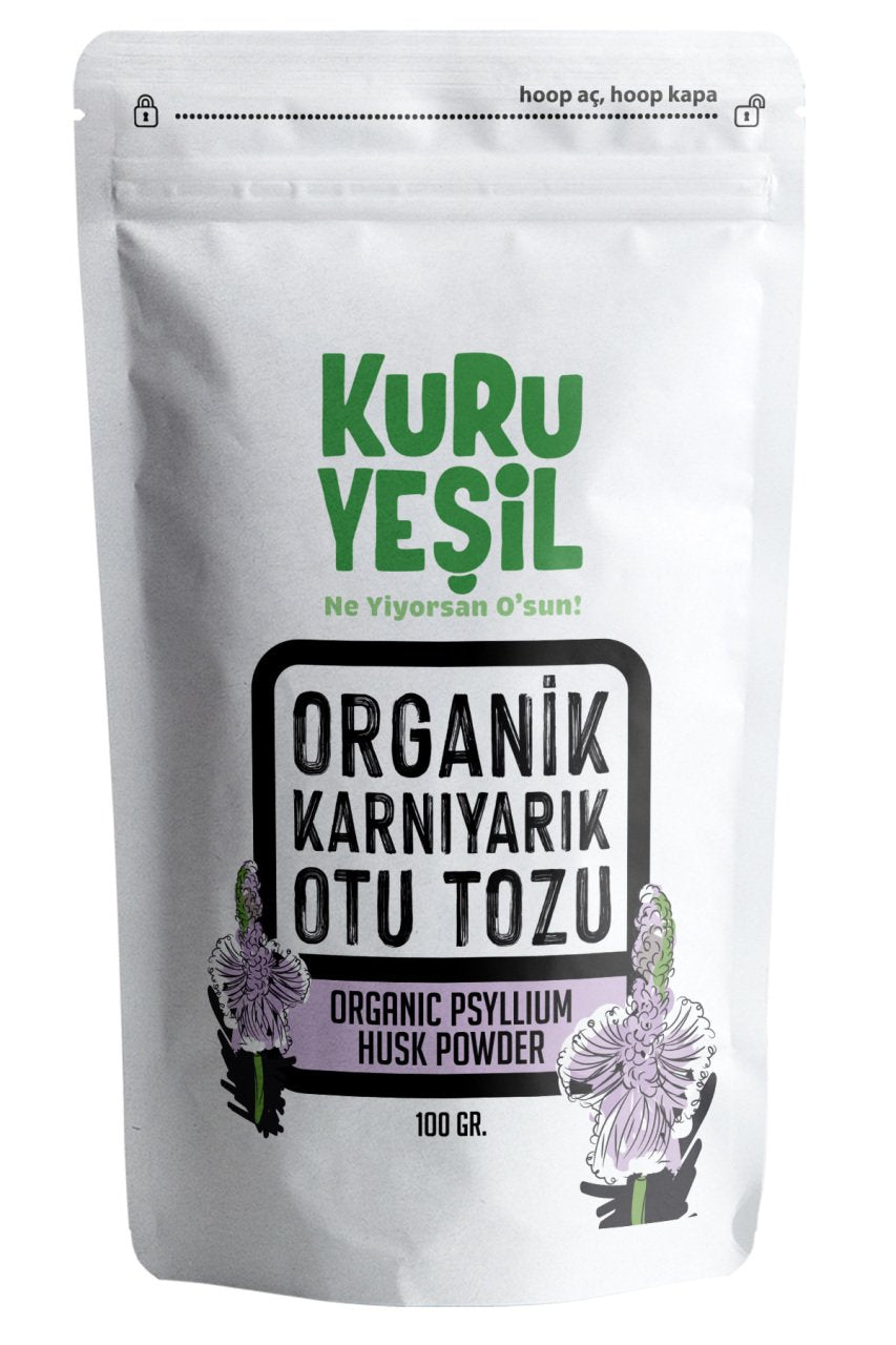 Kuru Yeşil Organic Psyllium Powder 100 g Gluten Free