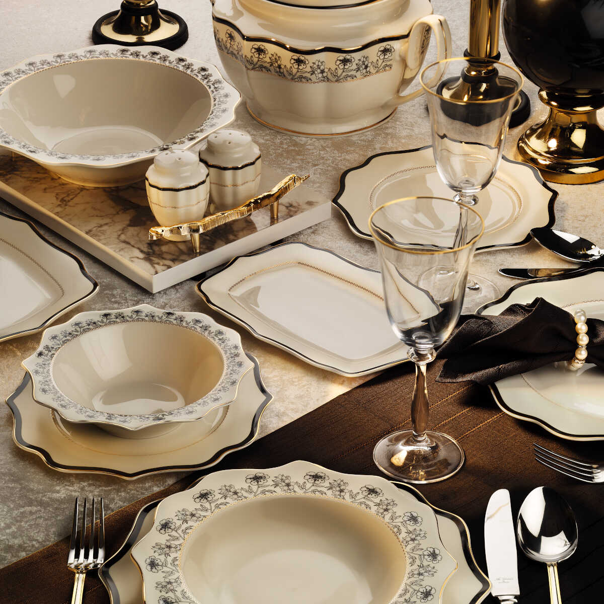 Royal London Daffodil 60 Piece Dinner Set for 12 People - EFENDINA PAZAR - ROYAL LONDON - 869314344360