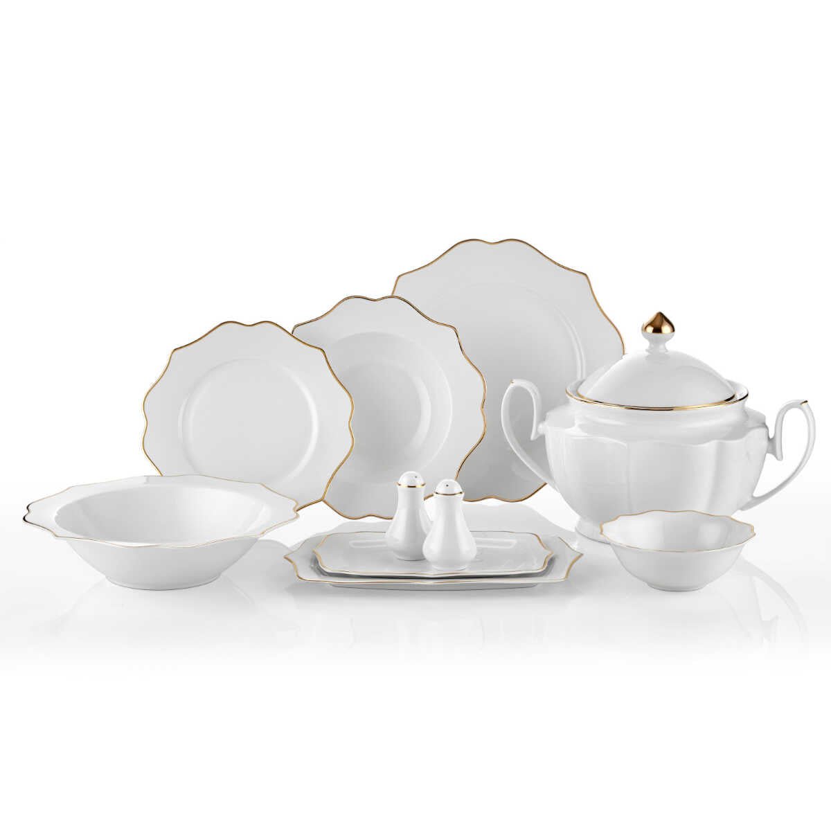 Royal London Diana Gold 60 Piece Dinner Set for 12 People - EFENDINA PAZAR - ROYAL LONDON - 869853229321