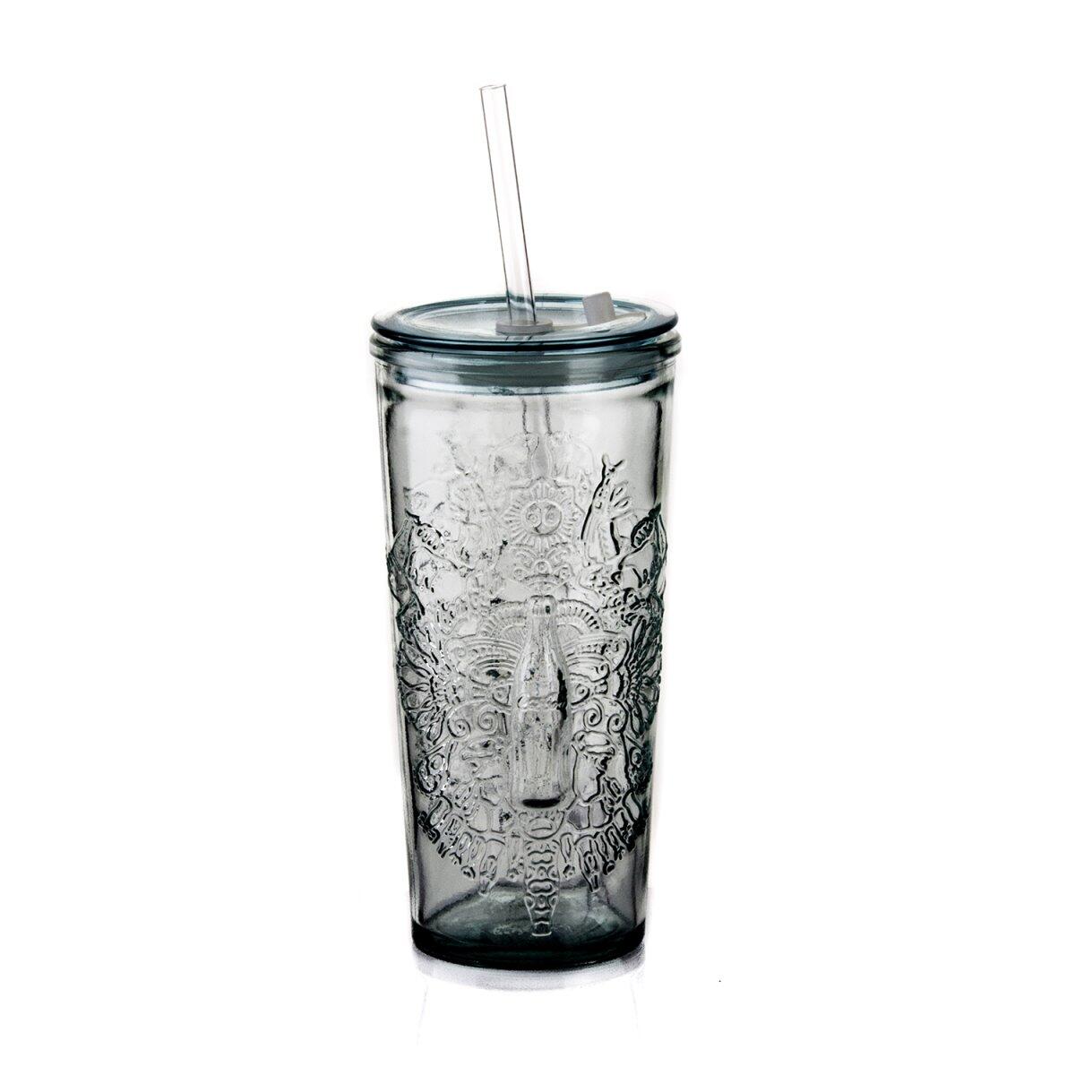 Sanmiguel Coca Cola Glass with Straw 500 CC