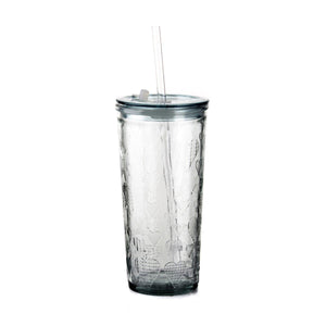Sanmiguel Corasones Heart Glass with Straw 500 Ml 