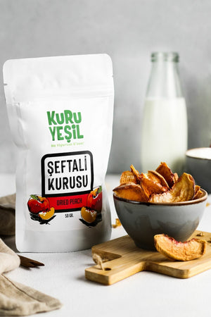 Kuru Yeşil Dried Peach 50 g and Dried Strawberry 100 g