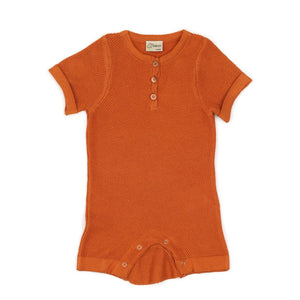 Short Sleeve Summer Spring Baby Jumpsuit Cinnamon - EFENDINA PAZAR - BABOO - 8682291516808