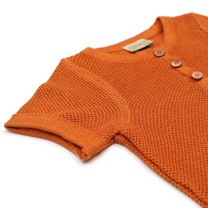 Short Sleeve Summer Spring Baby Jumpsuit Cinnamon - EFENDINA PAZAR - BABOO - 8682291516808