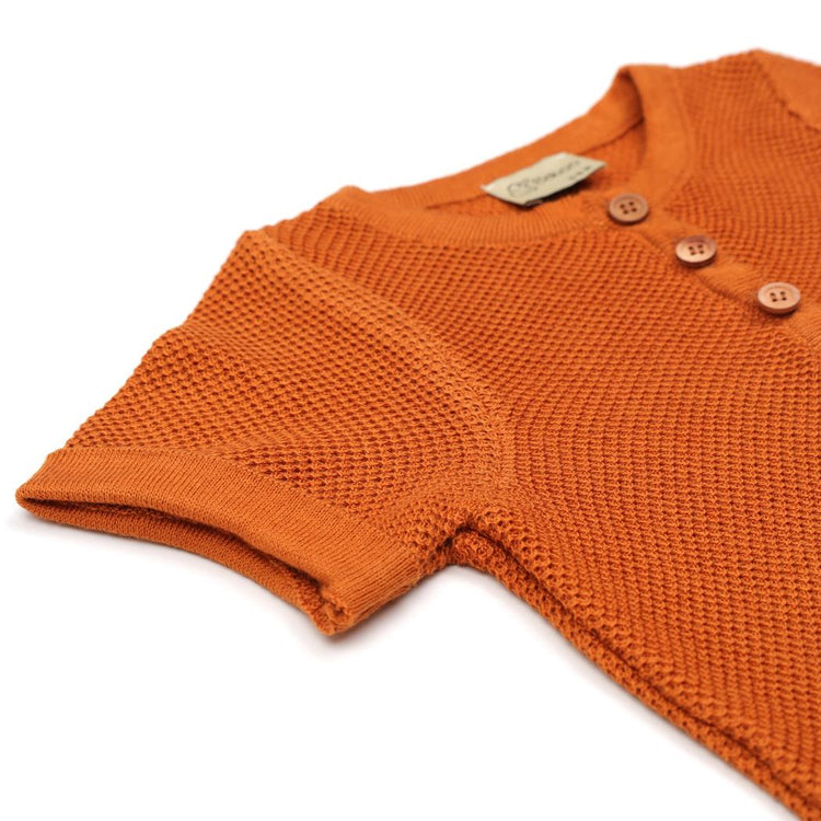 Short Sleeve Summer Spring Baby Jumpsuit Cinnamon - EFENDINA PAZAR - BABOO - 8682291516808