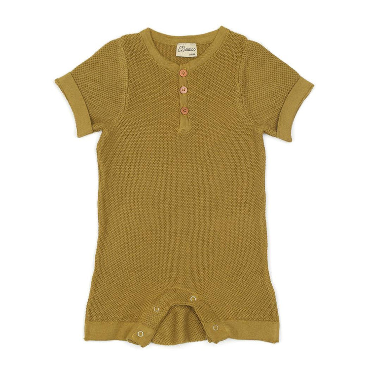 Short Sleeve Summer Spring Baby Jumpsuit Green - EFENDINA PAZAR - BABOO - 8682291516860
