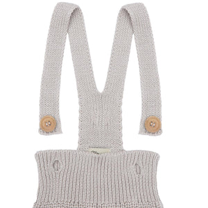 Short Thick Knitted Organic Cotton Baby Knitted Jumpsuit Beige - EFENDINA PAZAR - BABOO - 