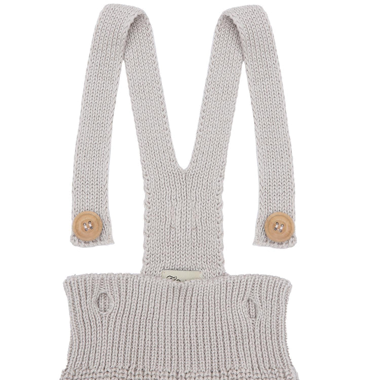 Short Thick Knitted Organic Cotton Baby Knitted Jumpsuit Beige - EFENDINA PAZAR - BABOO - 
