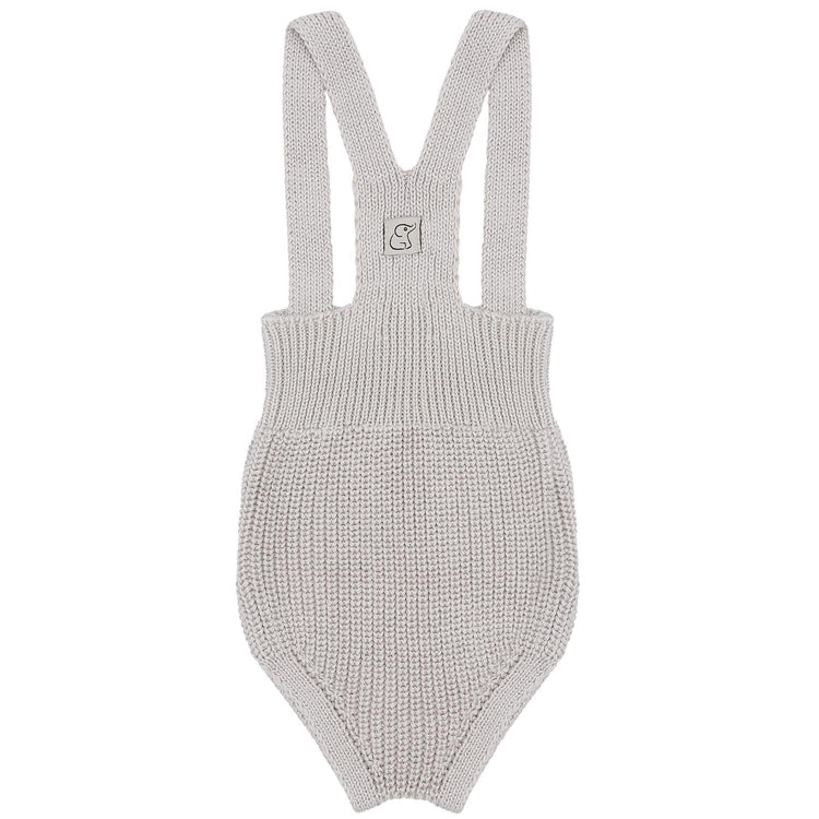 Short Thick Knitted Organic Cotton Baby Knitted Jumpsuit Beige - EFENDINA PAZAR - BABOO - 