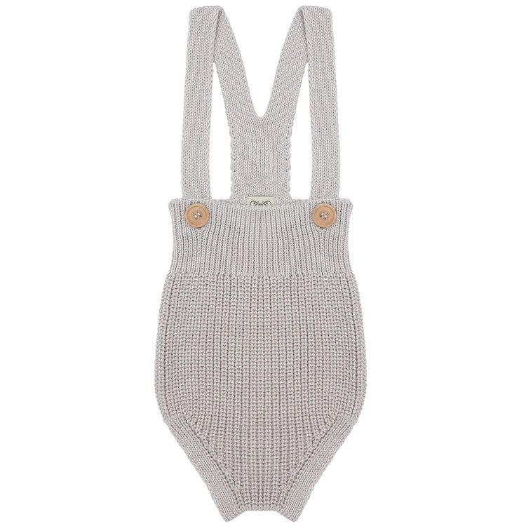 Short Thick Knitted Organic Cotton Baby Knitted Jumpsuit Beige - EFENDINA PAZAR - BABOO - 