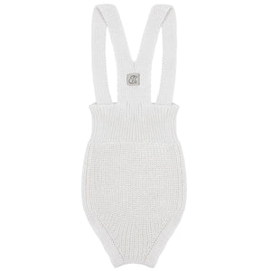 Short Thick Knitted Organic Cotton Baby Knitted Jumpsuit Cream - EFENDINA PAZAR - BABOO - 