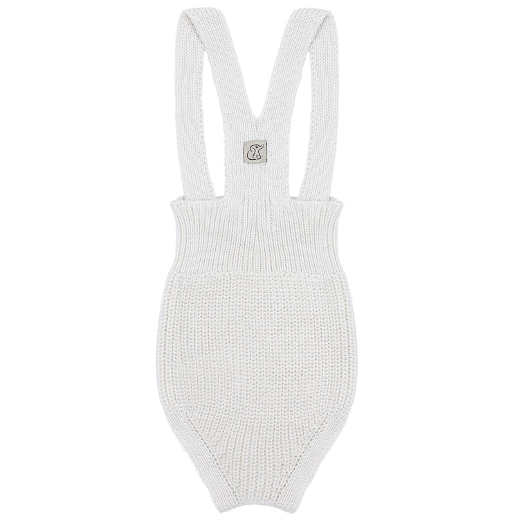 Short Thick Knitted Organic Cotton Baby Knitted Jumpsuit Cream - EFENDINA PAZAR - BABOO - 