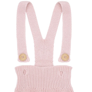Short Thick Knitted Organic Cotton Baby Knitted Jumpsuit Pink - EFENDINA PAZAR - BABOO - 