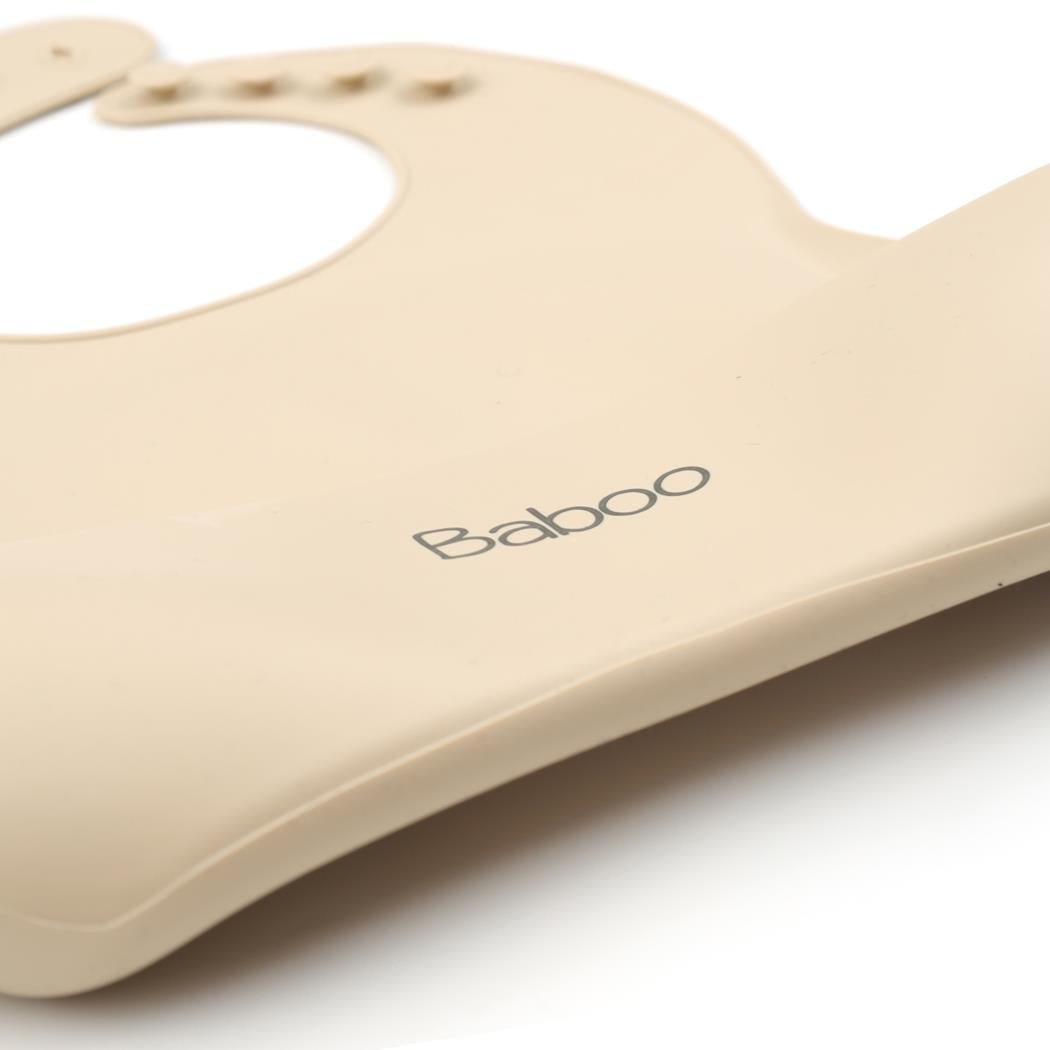 Silicone Pocket Baby Bib Cream - EFENDINA PAZAR - BABOO - 8682291505550