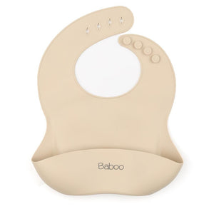 Silicone Pocket Baby Bib Cream - EFENDINA PAZAR - BABOO - 8682291505550