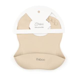 Silicone Pocket Baby Bib Cream - EFENDINA PAZAR - BABOO - 8682291505550