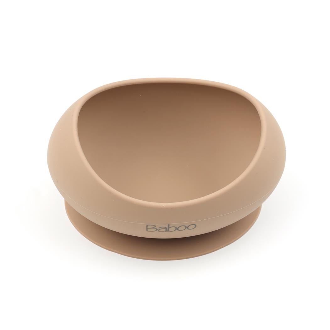 Silicone Vacuum Baby Bowl Beige - EFENDINA PAZAR - BABOO - 8682291517478