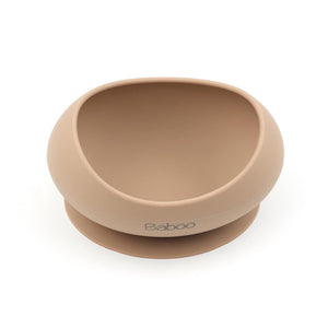 Silicone Vacuum Baby Bowl Beige - EFENDINA PAZAR - BABOO - 8682291517478
