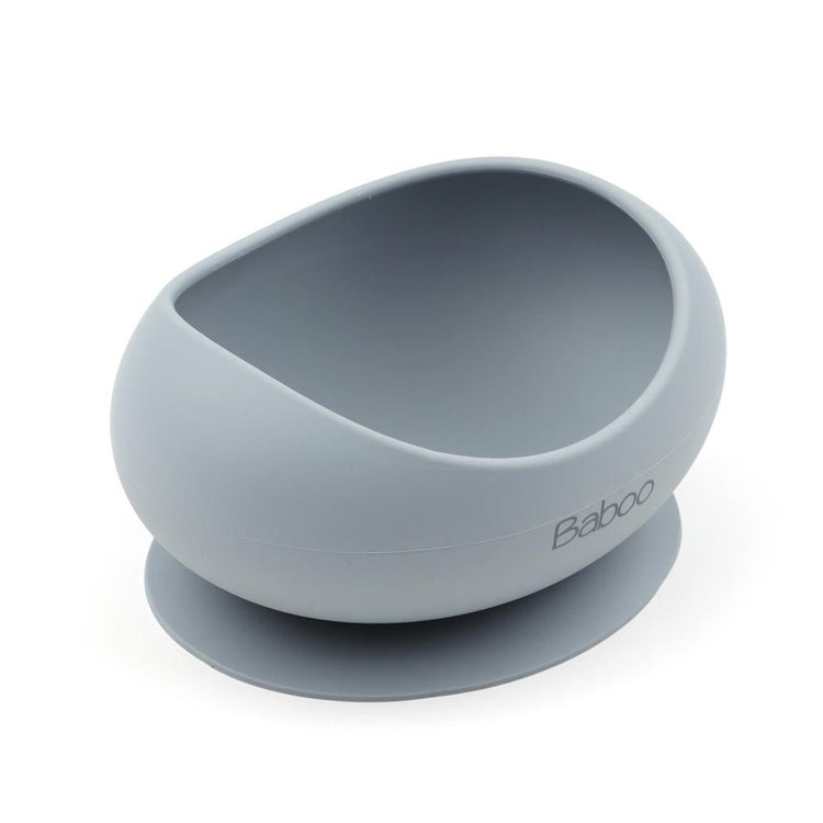 Silicone Vacuum Baby Bowl Gray - EFENDINA PAZAR - BABOO - 8682291517454