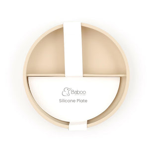 Silicone Vacuum Baby Compartment Plate Cream - EFENDINA PAZAR - BABOO - 8682291517416