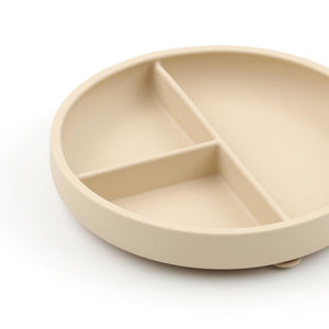 Silicone Vacuum Baby Compartment Plate Cream - EFENDINA PAZAR - BABOO - 8682291517416