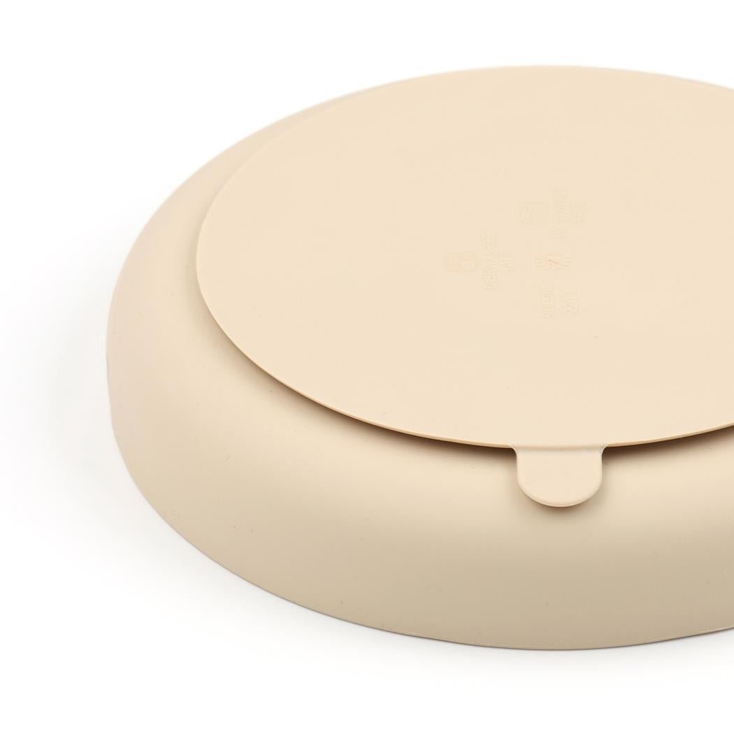 Silicone Vacuum Baby Compartment Plate Cream - EFENDINA PAZAR - BABOO - 8682291517416