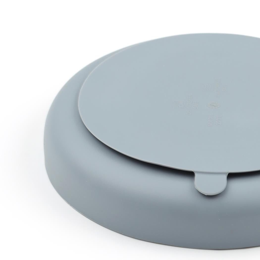 Silicone Vacuum Baby Compartment Plate Gray - EFENDINA PAZAR - BABOO - 8682291517409