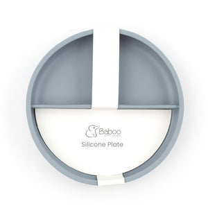 Silicone Vacuum Baby Compartment Plate Gray - EFENDINA PAZAR - BABOO - 8682291517409