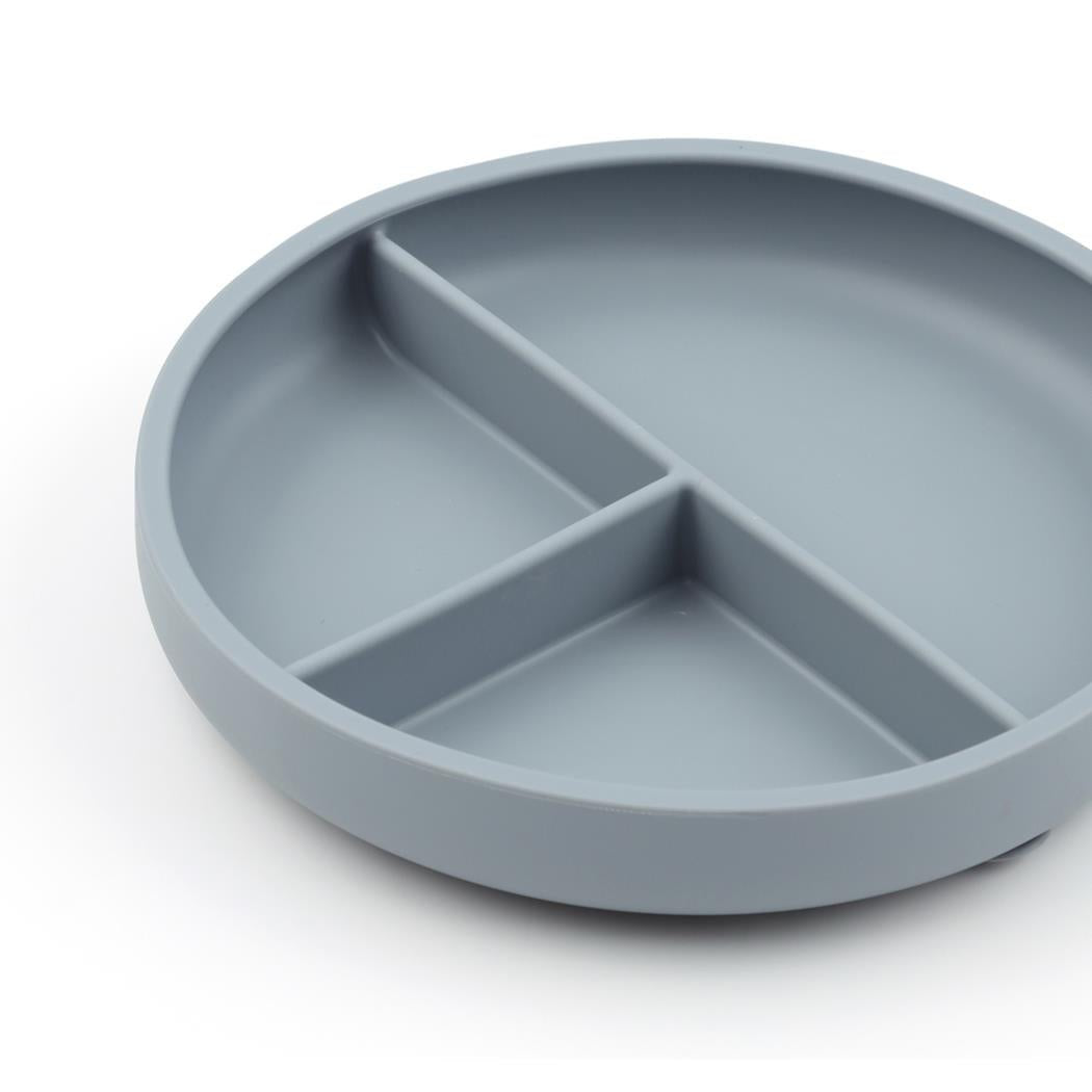 Silicone Vacuum Baby Compartment Plate Gray - EFENDINA PAZAR - BABOO - 8682291517409