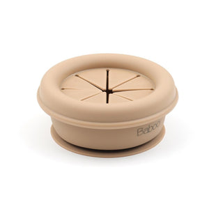 Silicone Vacuum Baby Snack Container Beige - EFENDINA PAZAR - BABOO - 8682291517782