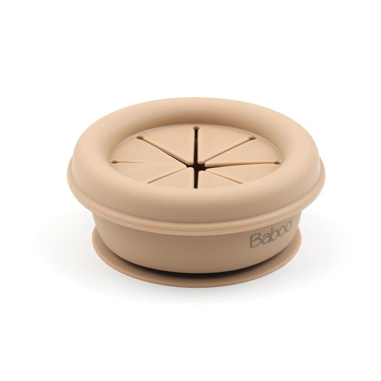 Silicone Vacuum Baby Snack Container Beige - EFENDINA PAZAR - BABOO - 8682291517782
