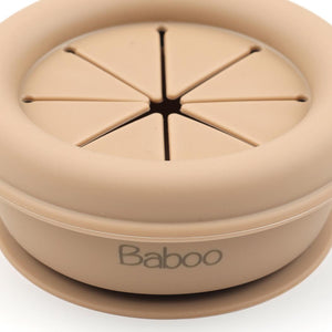 Silicone Vacuum Baby Snack Container Beige - EFENDINA PAZAR - BABOO - 8682291517782