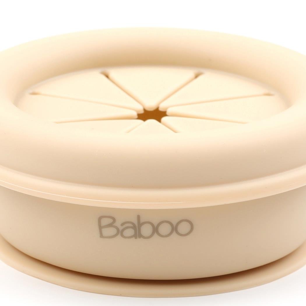 Silicone Vacuum Baby Snack Container Cream - EFENDINA PAZAR - BABOO - 8682291517775