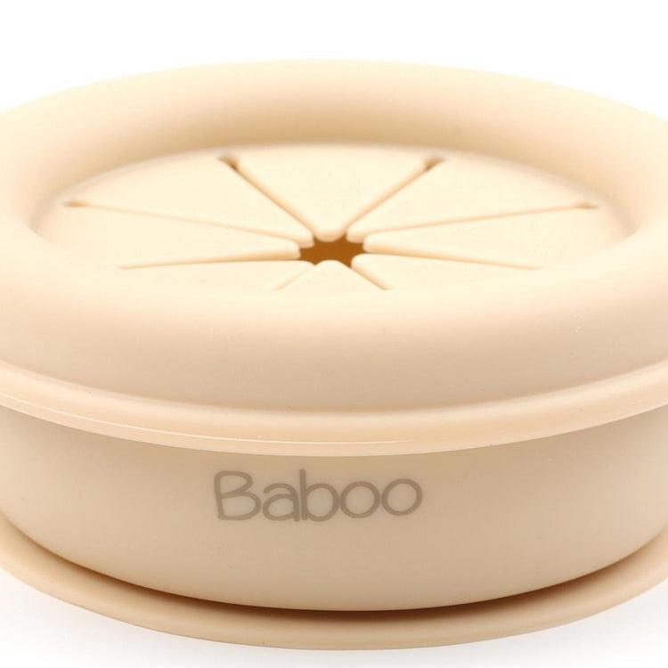 Silicone Vacuum Baby Snack Container Cream - EFENDINA PAZAR - BABOO - 8682291517775