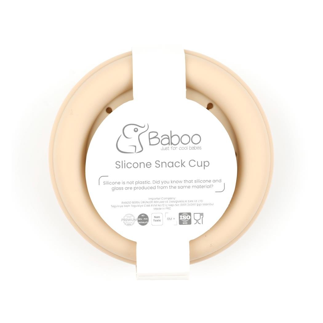 Silicone Vacuum Baby Snack Container Cream - EFENDINA PAZAR - BABOO - 8682291517775