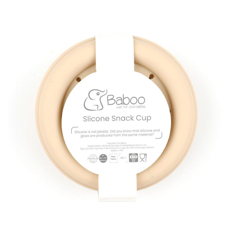 Silicone Vacuum Baby Snack Container Cream - EFENDINA PAZAR - BABOO - 8682291517775