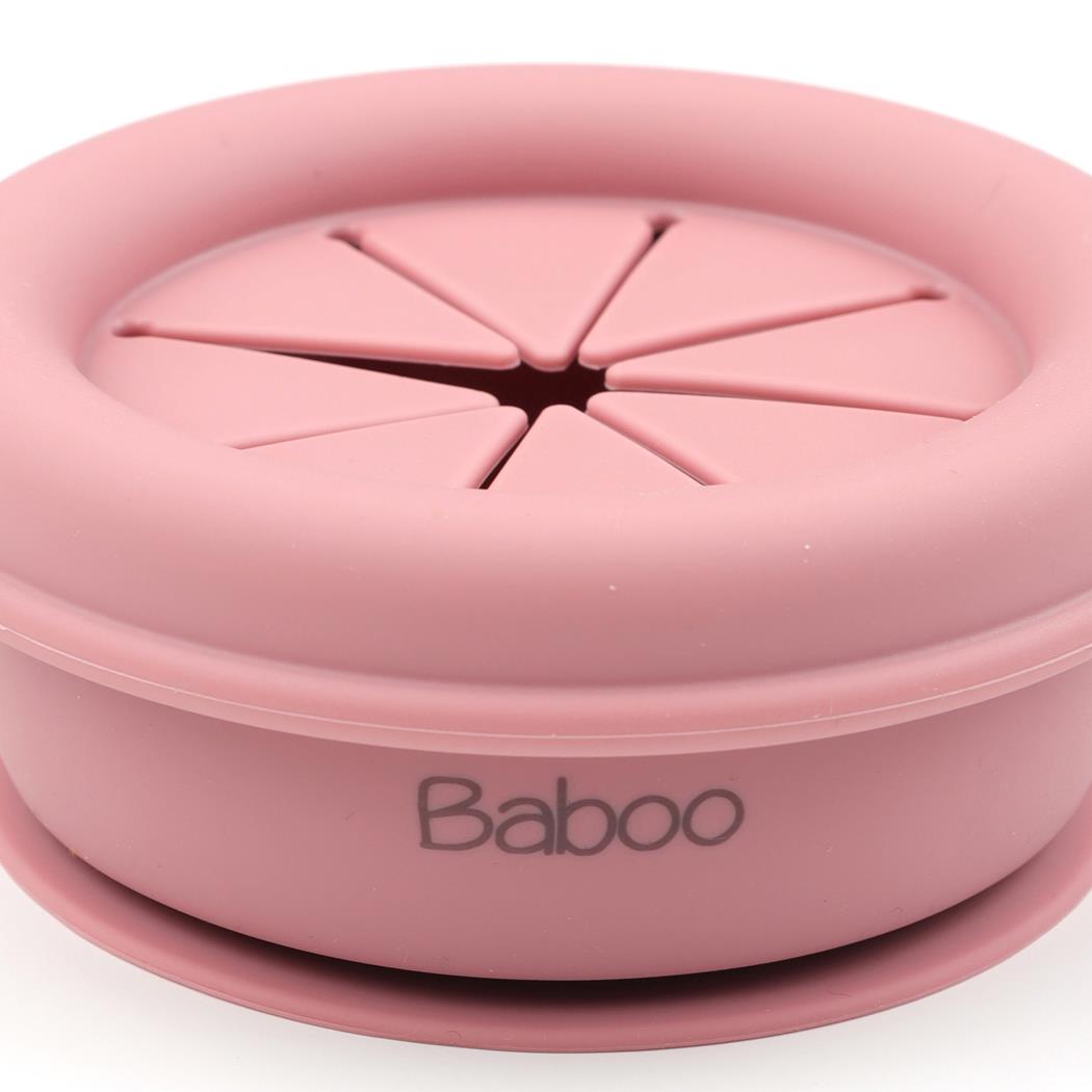 Silicone Vacuum Baby Snack Container Pink - EFENDINA PAZAR - BABOO - 8682291517751