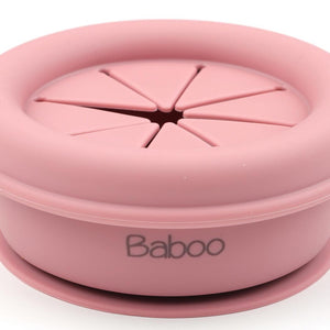 Silicone Vacuum Baby Snack Container Pink - EFENDINA PAZAR - BABOO - 8682291517751