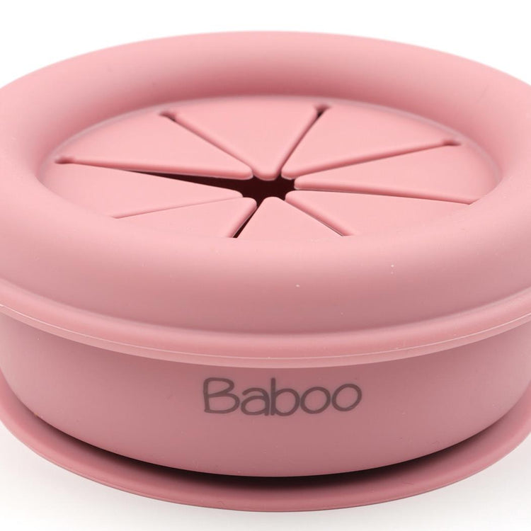 Silicone Vacuum Baby Snack Container Pink - EFENDINA PAZAR - BABOO - 8682291517751