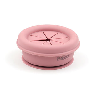 Silicone Vacuum Baby Snack Container Pink - EFENDINA PAZAR - BABOO - 8682291517751