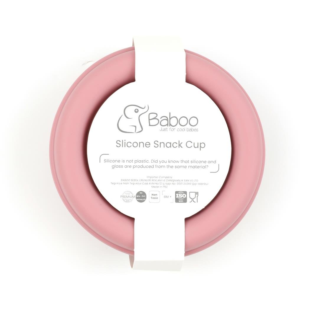 Silicone Vacuum Baby Snack Container Pink - EFENDINA PAZAR - BABOO - 8682291517751