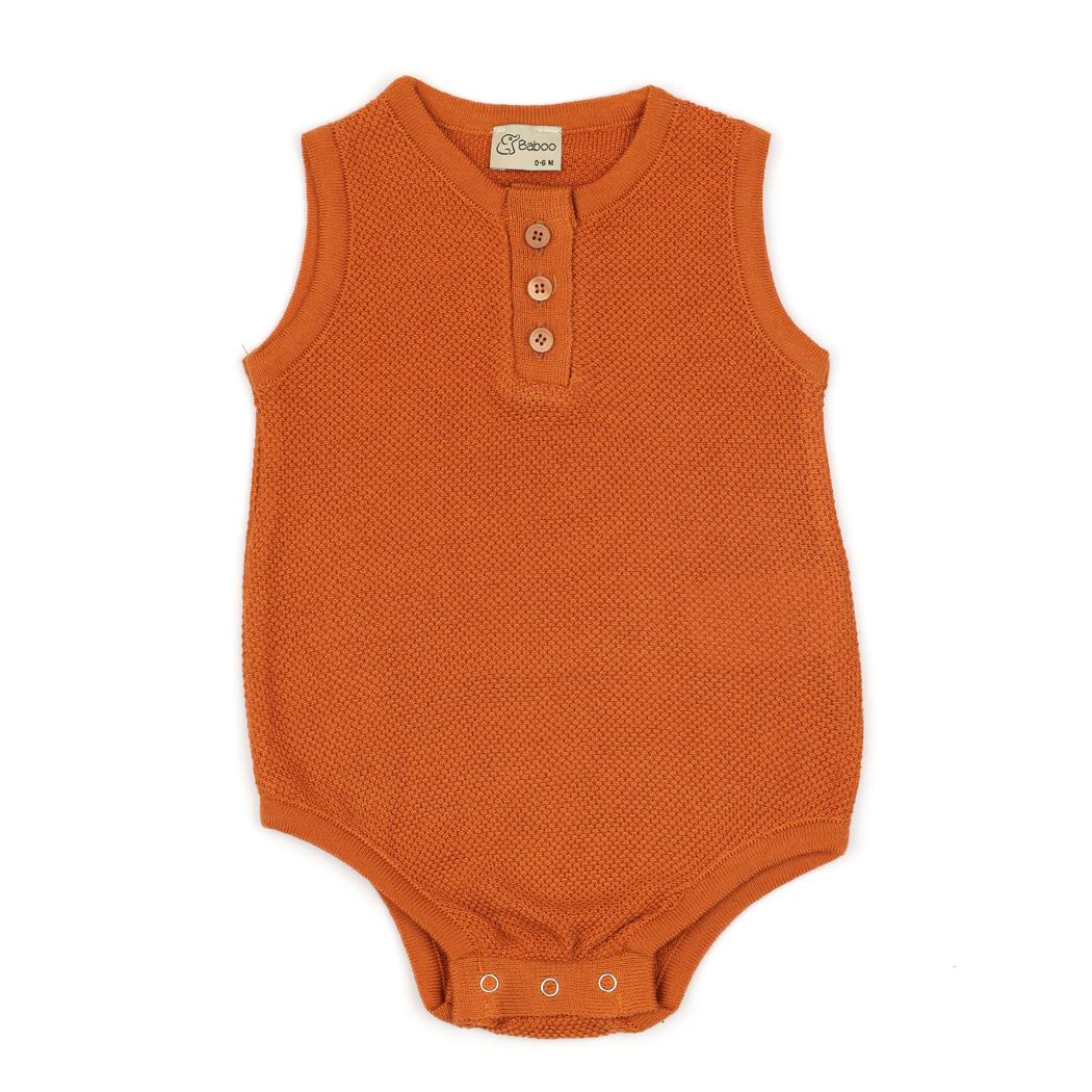 Sleeveless Summer Spring Baby Jumpsuit Cinnamon - EFENDINA PAZAR - BABOO - 8682291516648