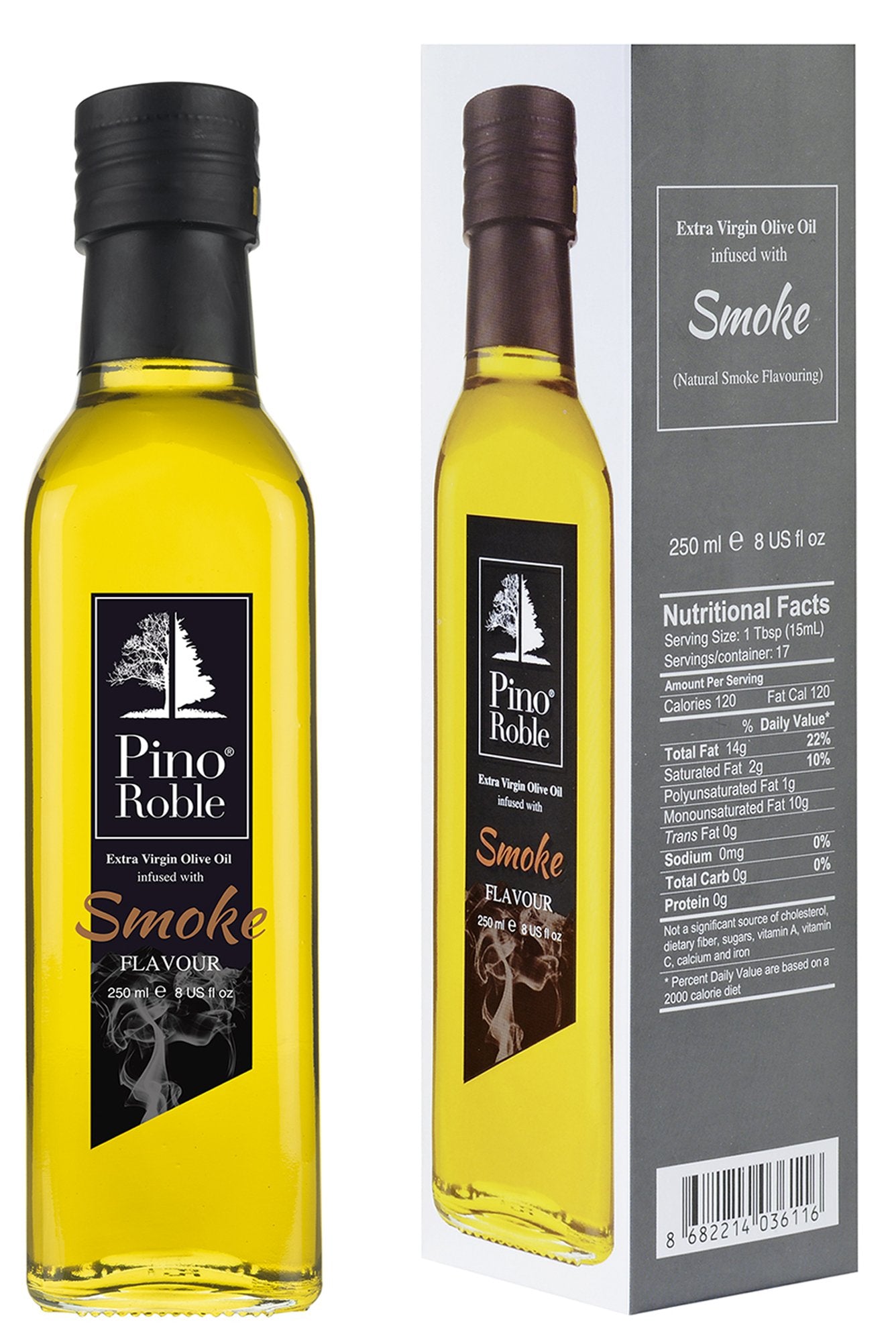 PinoRoble Extra Virgin Olive Oil Infused with Smoked Flavour 8 fl Oz
