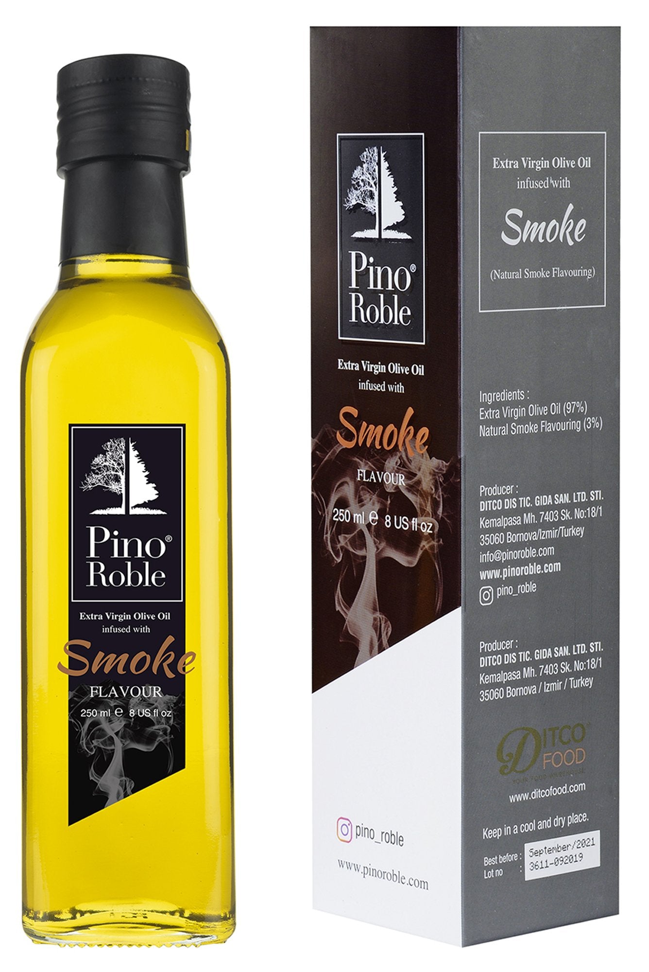 PinoRoble Extra Virgin Olive Oil Infused with Smoked Flavour 8 fl Oz