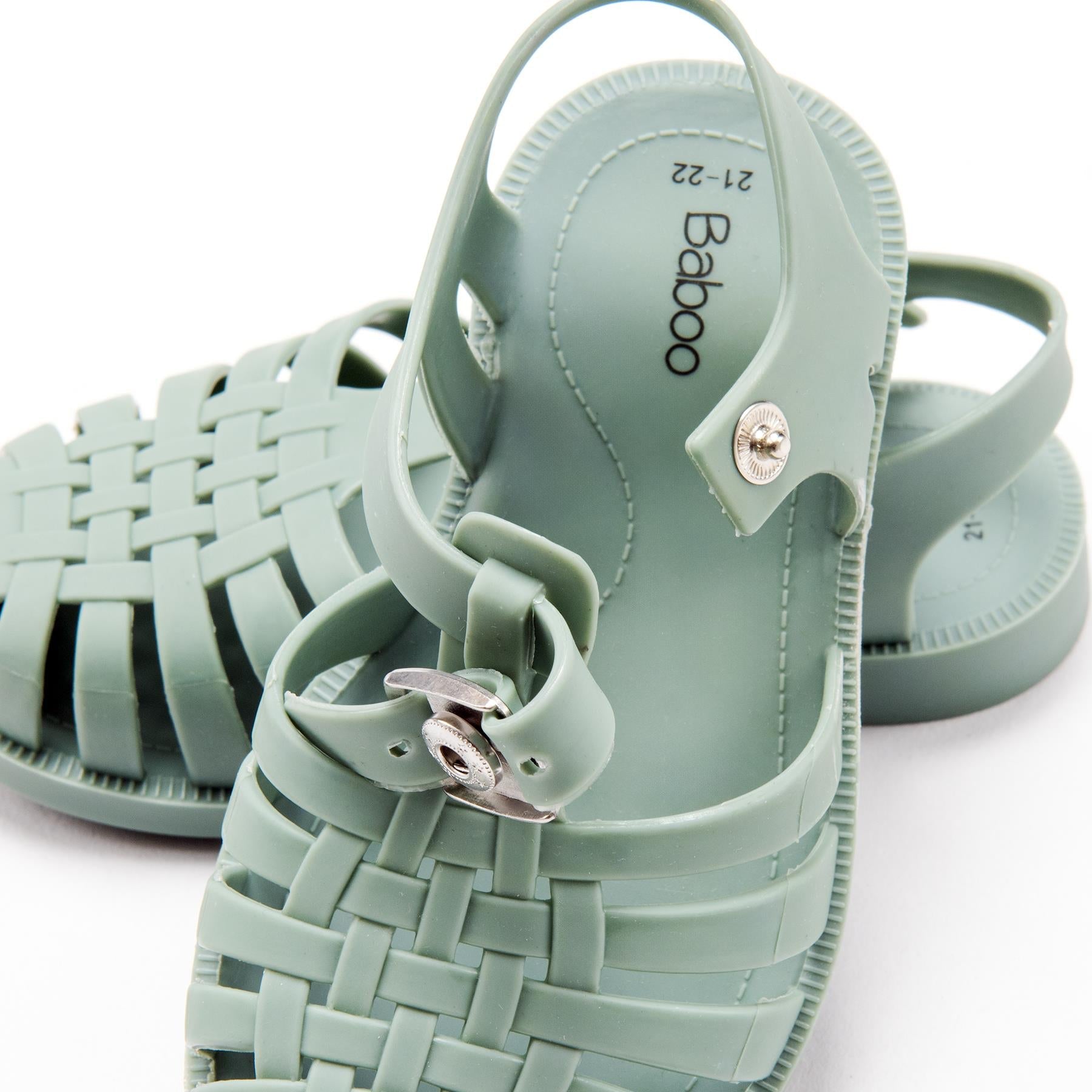 Soft Jelly Baby and Kids Sandals Green - EFENDINA PAZAR - BABOO - 8682291512886