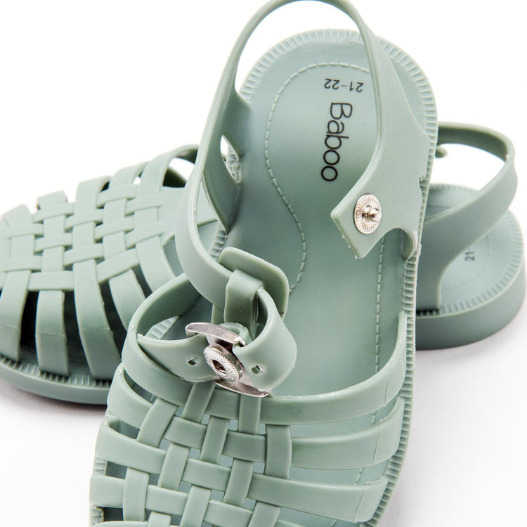 Soft Jelly Baby and Kids Sandals Green - EFENDINA PAZAR - BABOO - 8682291512886