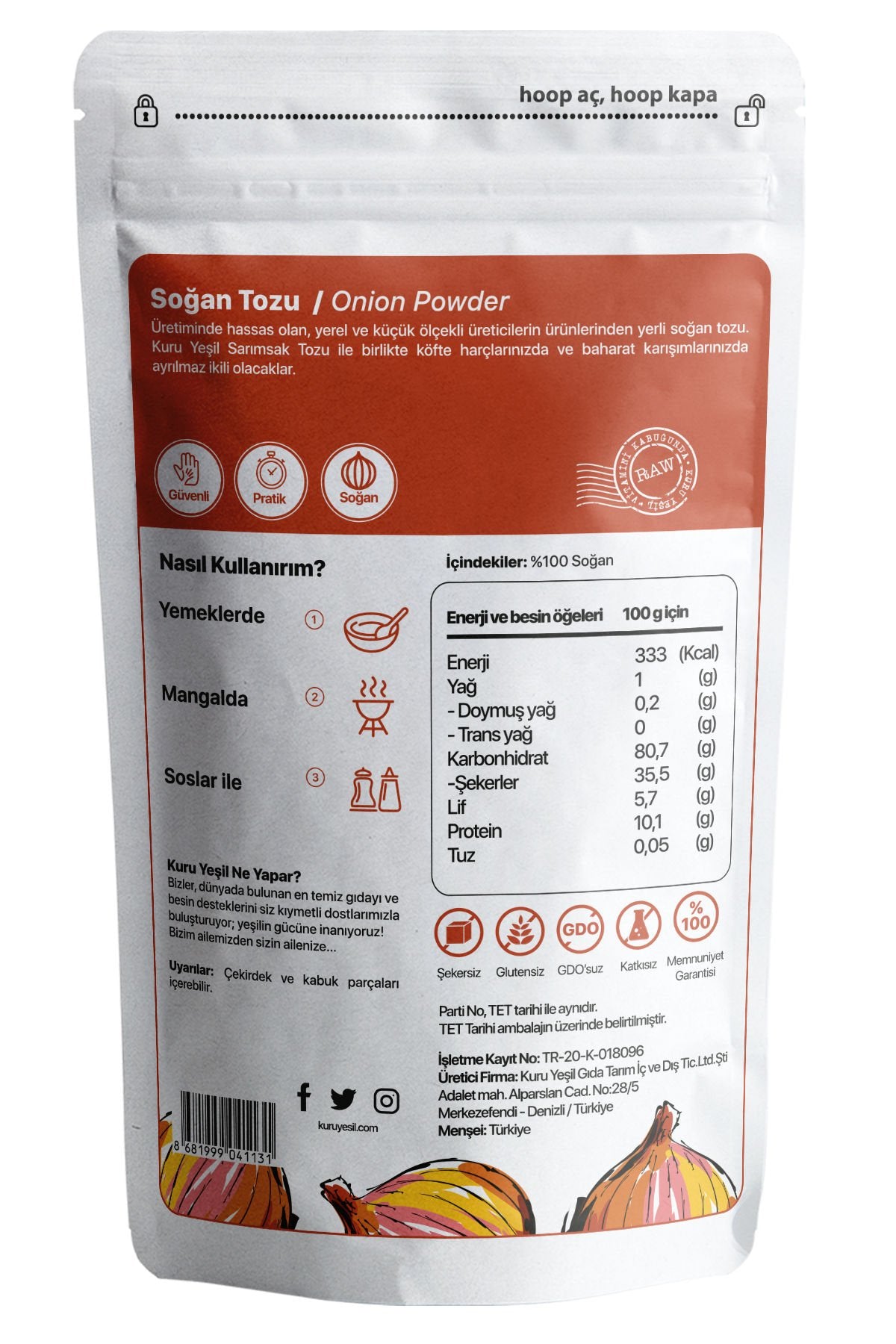 Local Onion Powder 100 gr 3 Pack