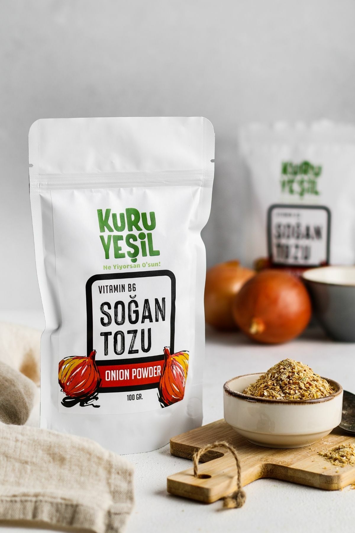 Kuru Yeşil Broccoli Powder and Onion Powder and Beetroot Powder 300 g 3 Pack