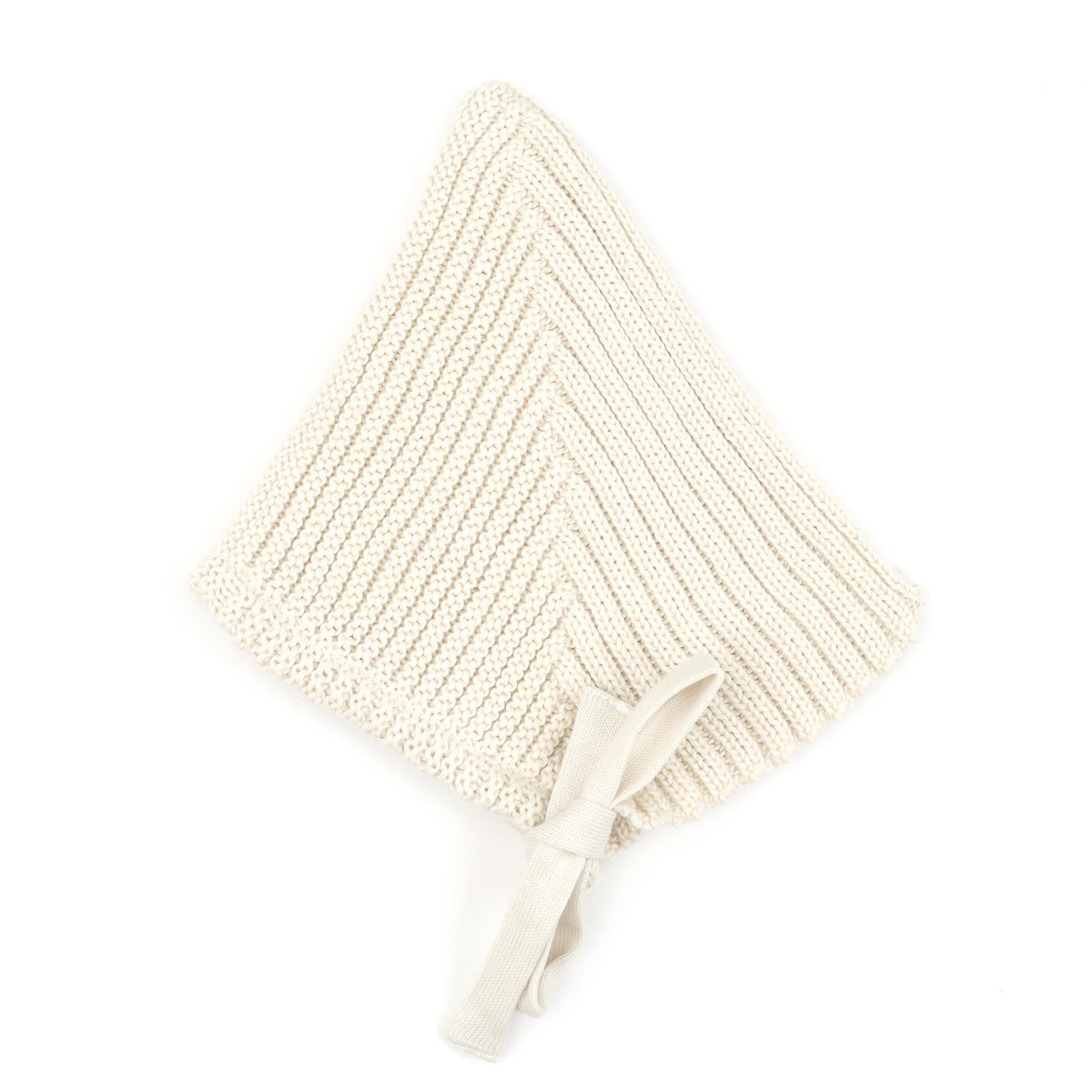 String Organic Cotton Baby Knitted Beanie Cream - EFENDINA PAZAR - BABOO - 8682291520744