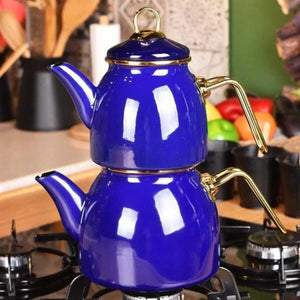 Taşev Bambum Sultan Teapot Set Navy Blue 3